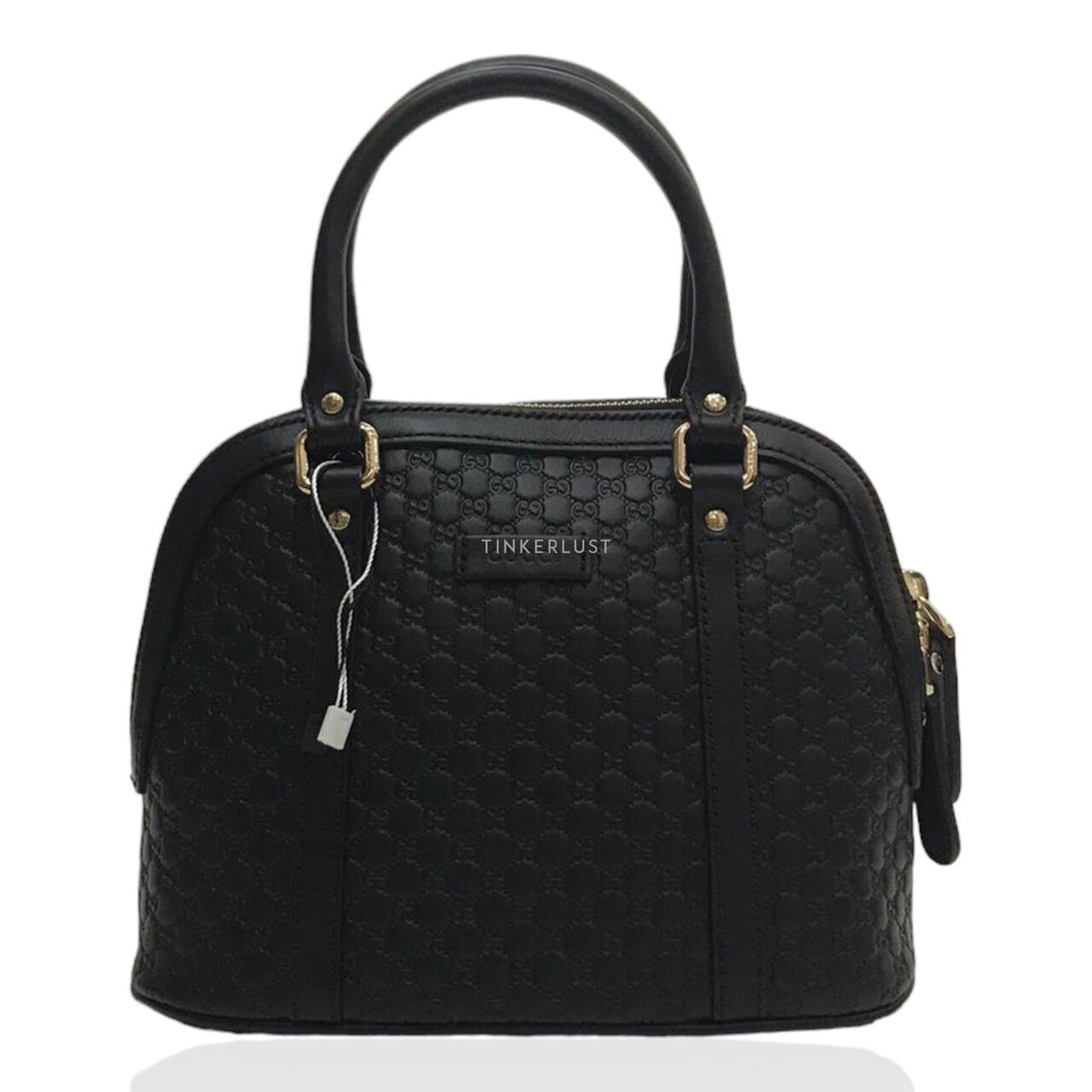 tas satchel Gucci Alma Dome Small GG Guccissima Black Leather